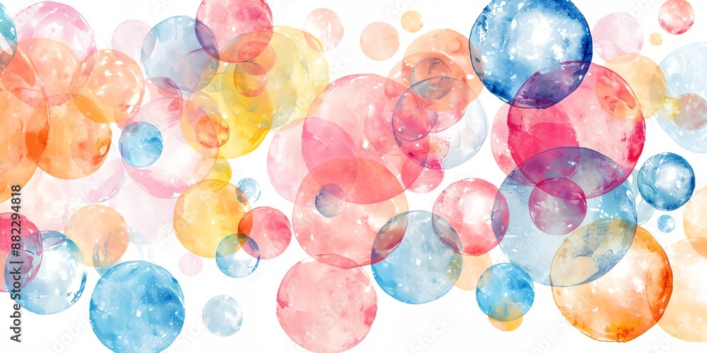 Aufkleber a colorful background with many different colored circles. the circles are all different sizes and c