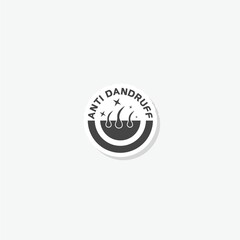 Anti dandruff icon sticker isolated on gray background
