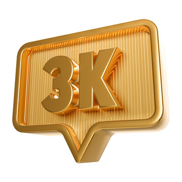 Thank you 3k followers celebration gold