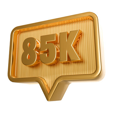Thank you 85k followers celebration gold