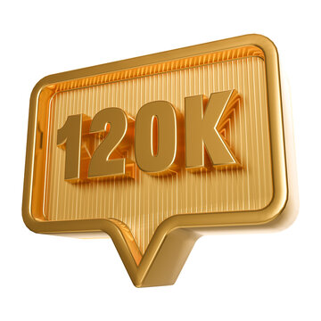 Thank you 120k followers celebration gold