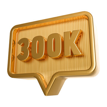 Thank you 300k followers celebration gold