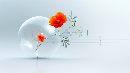 Digital art combining abstract space themes, futuristic technology, and colorful flowers to highlight the connection between scientific exploration and the natural world Illustration, Image, sci,