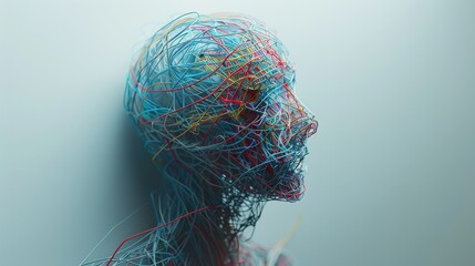 The abstract human wire head