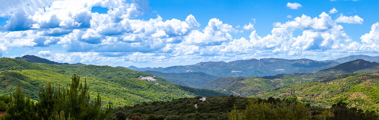 Fototapeta premium Wonderfull landscape of Genal valley in Sierra de las Nieves National Park, Andalusia, southern Spain