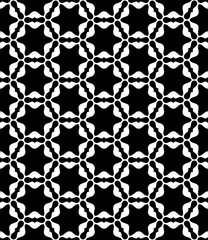Black and white seamless abstract pattern. Background and backdrop. Grayscale ornamental design.