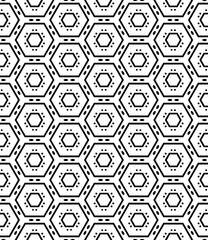 Black and white seamless abstract pattern. Background and backdrop. Grayscale ornamental design.