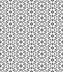 Black and white seamless abstract pattern. Background and backdrop. Grayscale ornamental design.