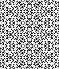 Black and white seamless abstract pattern. Background and backdrop. Grayscale ornamental design.