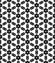 Black and white seamless abstract pattern. Background and backdrop. Grayscale ornamental design.