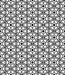 Black and white seamless abstract pattern. Background and backdrop. Grayscale ornamental design.