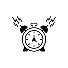 Alarm Clock icon design with white background stock illustration