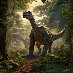 Dinosauro nella natura selvaggia