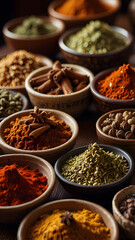 Vibrant Spices for Meat Amidst Oriental Cuisine
