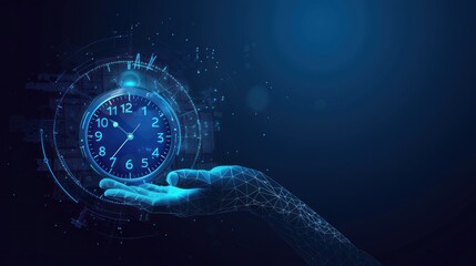 Digital Hand Holding Time Clock