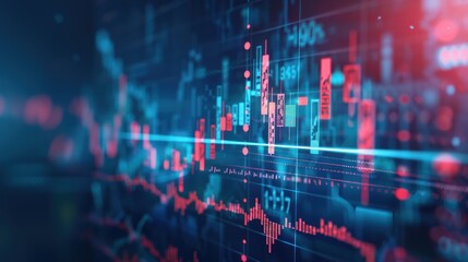 Abstract Digital Stock Market Data Display