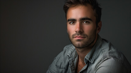 Obraz premium portrait of a man in grey shirt