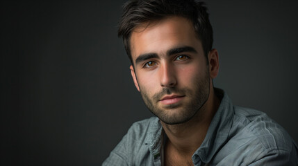 Obraz premium portrait of a man in grey shirt