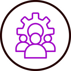 Human Resources Vector Line Purple Circle Black