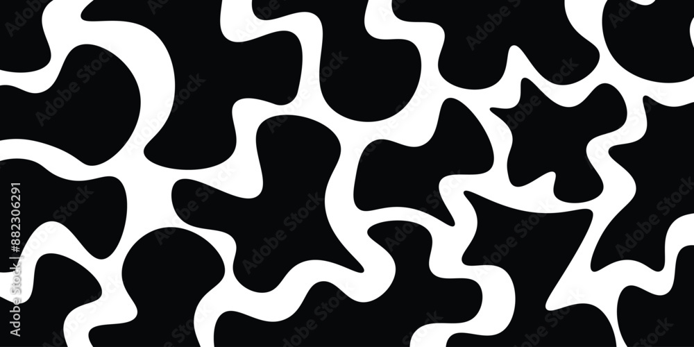 Poster modern liquid irregular blob shape. black cube drops simple shapes vector. liquid blob shapes patter