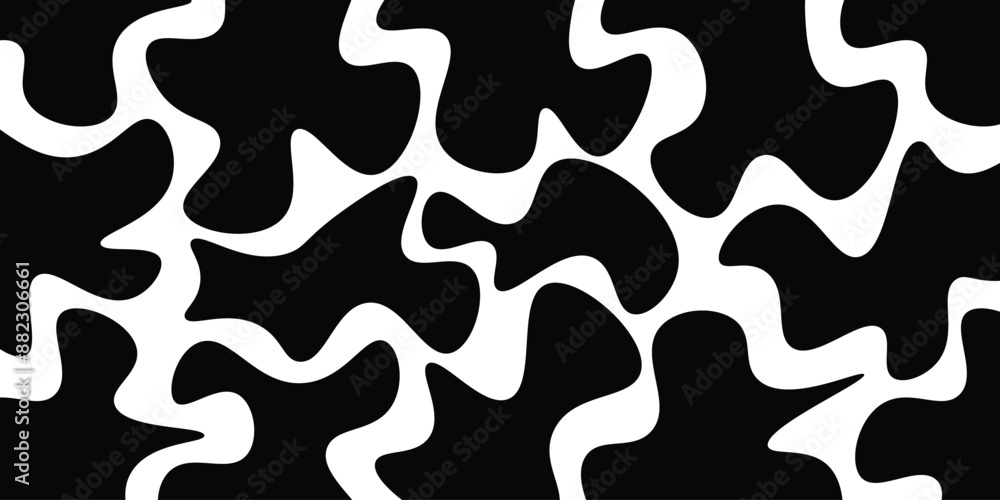 Poster modern liquid irregular blob shape. black cube drops simple shapes vector. liquid blob shapes patter