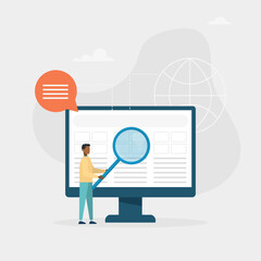 Basic system development, software solution, basic system modernization concept. Vector illustration.	