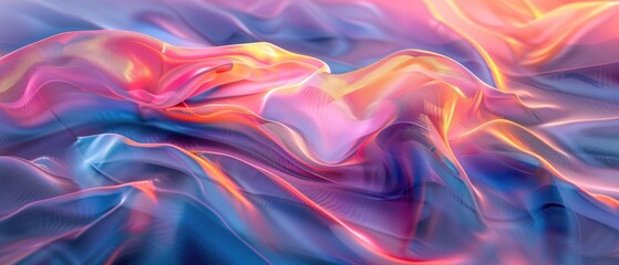 Obraz premium Holographic Silk Fluidity