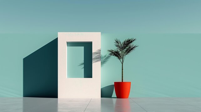 Architectural detail of a modern university campus building with a simple, yet colorful facade, promoting academic excellence and creativity. Illustration, Image, , Minimalism,