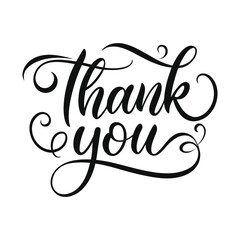 Obraz premium Thank you background with black lettering vector illustration
