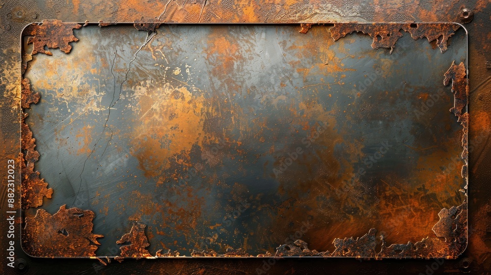 Aufkleber steel plate with rust for textured background and space for text