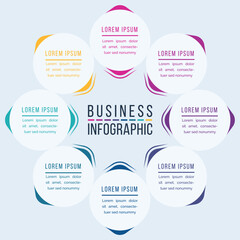 Business Infographic design 8 Steps, objects, elements or options business information circle template