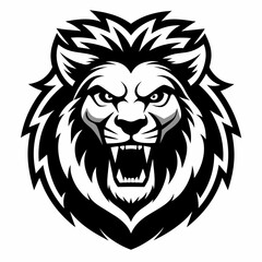 Modern lion angry head vector