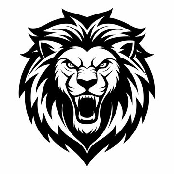 recommend clip art: Modern lion angry head vector