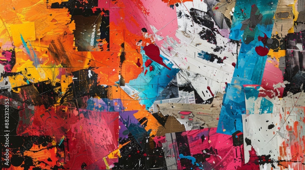 Poster eclectic style, stand out with the bold chaos collage print, breaking rules and embracing unpredicta