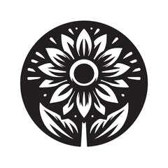 Beautiful Sunflower Vector Art Illustration