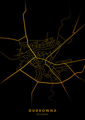 Dubrowna City Map Poster Minimalist - Dubrowna City Modern Wall Art Home Decor Ready to Printable
