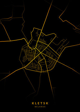 Kletsk City Map Poster Minimalist - Kletsk City Modern Wall Art Home Decor Ready to Printable
