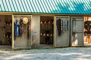 Large Tack Room. A large building with rooms to store horse riding tack.