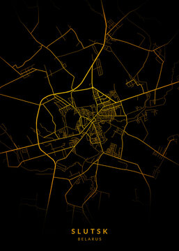 Slutsk City Map Poster Minimalist - Slutsk City Modern Wall Art Home Decor Ready to Printable

