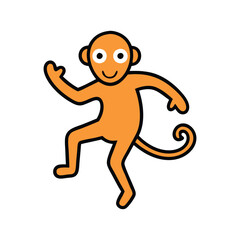  cute monkey icon vector illustration