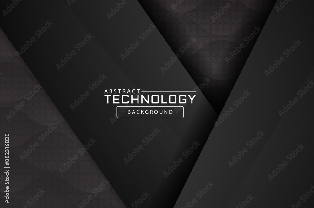 Poster black 3d vector hexagonal technology abstract background. abstract modern technology