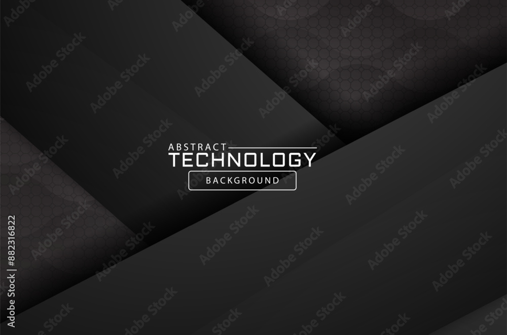 Poster black 3d vector hexagonal technology abstract background. abstract modern technology