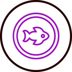 Fish Vector Line Purple Circle Black