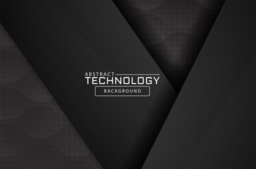 Black 3D vector hexagonal technology abstract background. Abstract modern technology