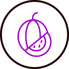 Watermelon Vector Line Purple Circle Black