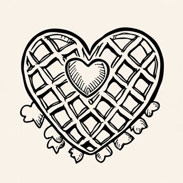 recommend clip art: Heartshaped Waffles - A Heart Shaped Waffle With A Heart Inside