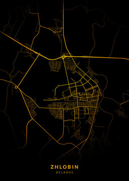 Zhlobin City Map Poster Minimalist - Zhlobin City Modern Wall Art Home Decor Ready to Printable
