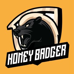 Honey Badger Mascot Vector Design for Powerful and Agressive Concepts