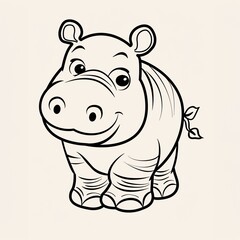 Fototapeta premium Hippo - A Cartoon Of A Hippo