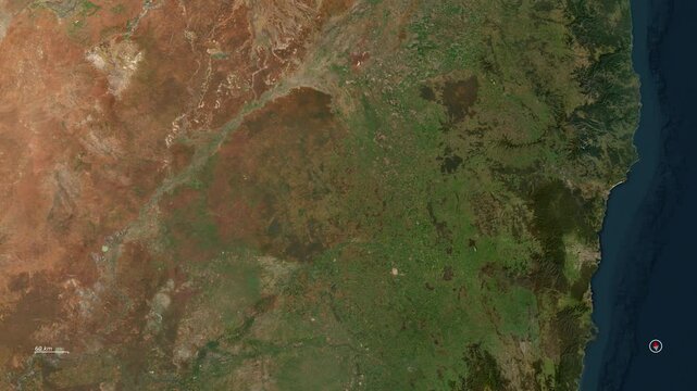 Sydney - Satellite View - 4K High-Quality Map Animation - Australia